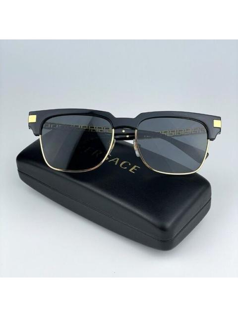 VERSACE NEW Versace VE4447 GB1/87 Black Dark Grey Square Unisex Sunglasses