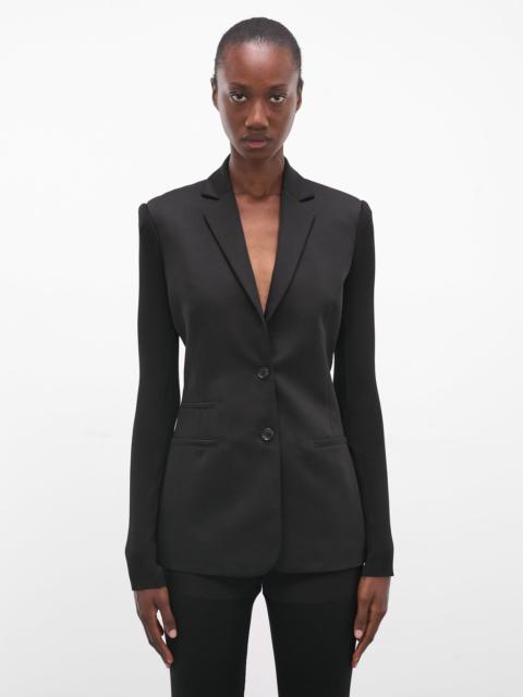 COPERNI Black Rib-Knit Sleeve Blazer