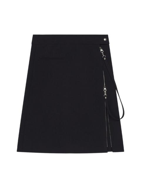 courrèges WOOL BLEND MIDI SKIRT WITH ZIPPER DETAIL