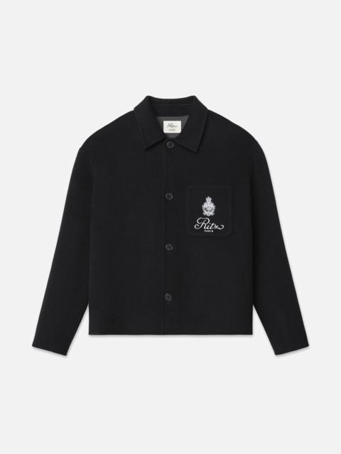 FRAME Ritz Men's Wool Shirt in Black