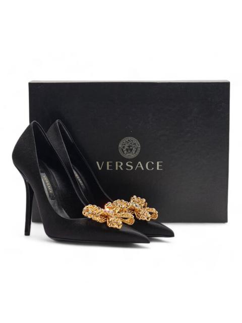 Versace Embellished Pumps 100 mm - Satin - Black - 37 $1100