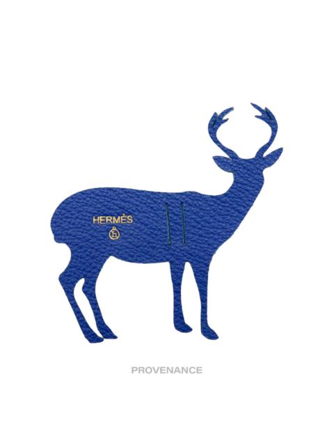 Hermès Hermes petit "h" Reindeer Bag Charm - Blue Chevre