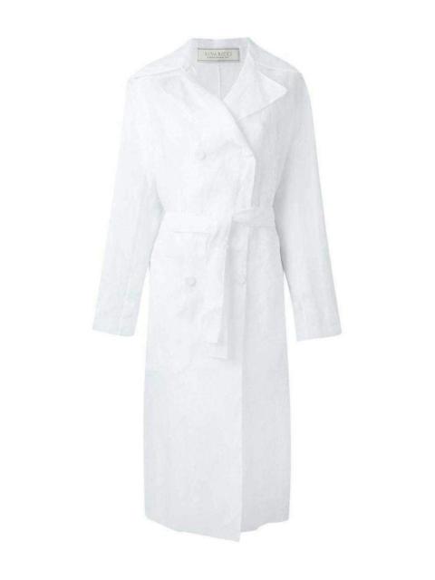 NINA RICCI Cotton Organza Mesh Double Breasted Overcoat
