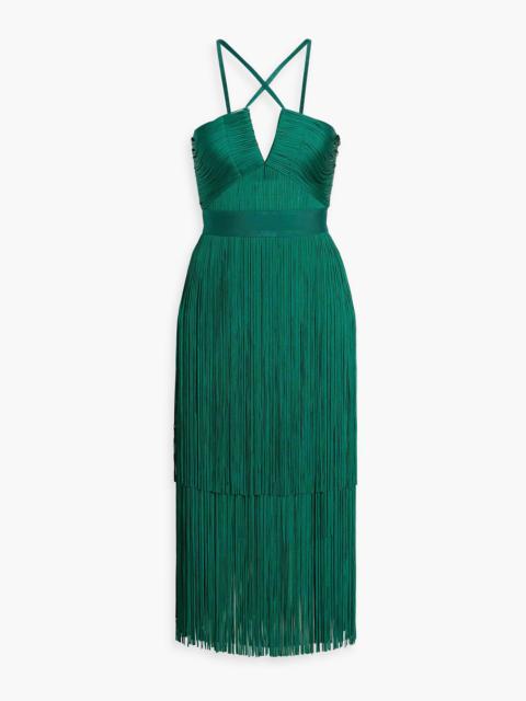 Other Designers Natalia fringed bandage midi dress