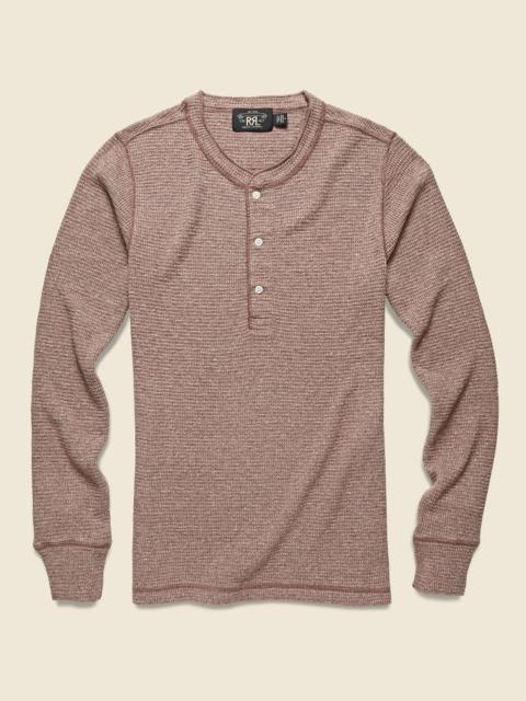 RRL by Ralph Lauren Waffle-Knit Henley - Brown Heather
