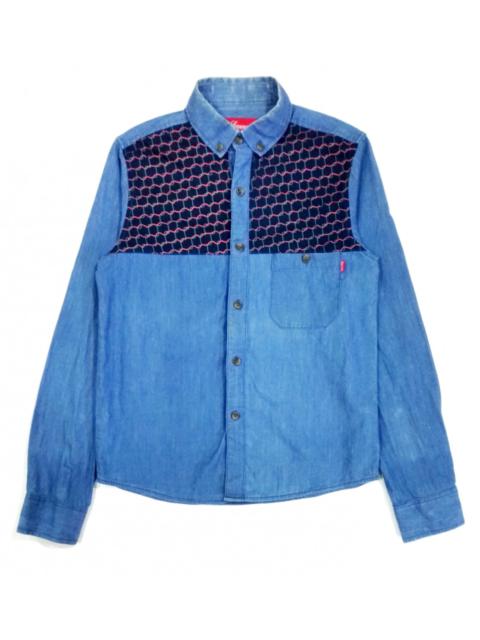 Supreme RARE! SUPREME "MESH WIRE" STYLE CHAMBRAY SHIRT