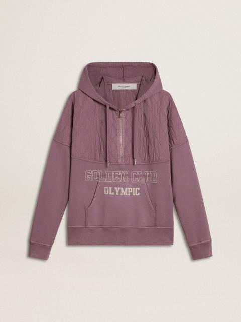 Golden Goose Unisex mauve cotton sweatshirt with print on the front