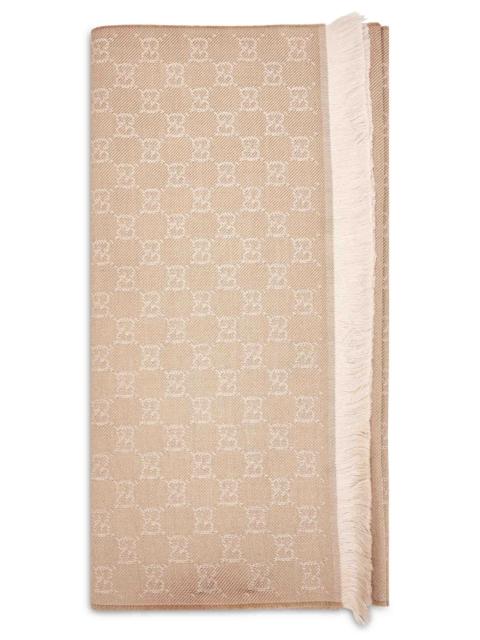 GUCCI Gucci Women Beige Gg Jacquard Wool Scarf