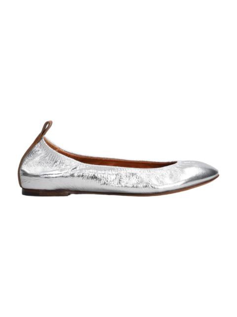 Ballerina Ballet Flats In Silver Leather