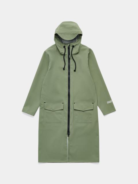 Stutterheim Stockholm Long Patch Raincoat Dry Green
