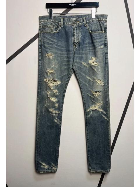 SAINT LAURENT Saint Laurent 14SS Distressed Jeans