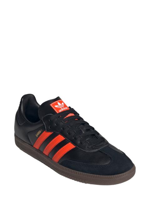 adidas adidas Samba OG Sneaker in Black/Impact Orange/Gum at Nordstrom