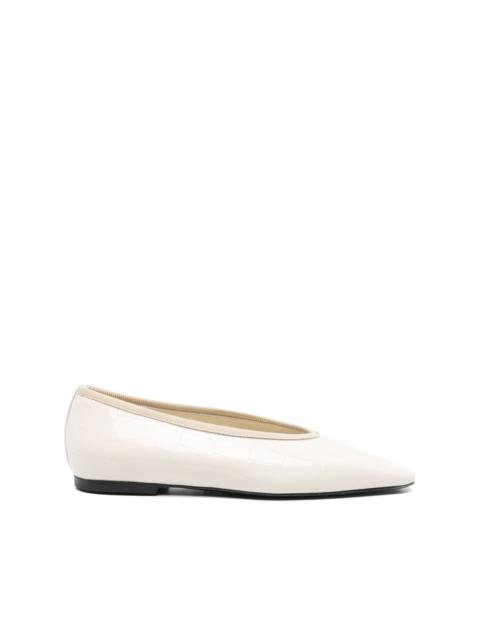 crocodile-embossed ballet flats