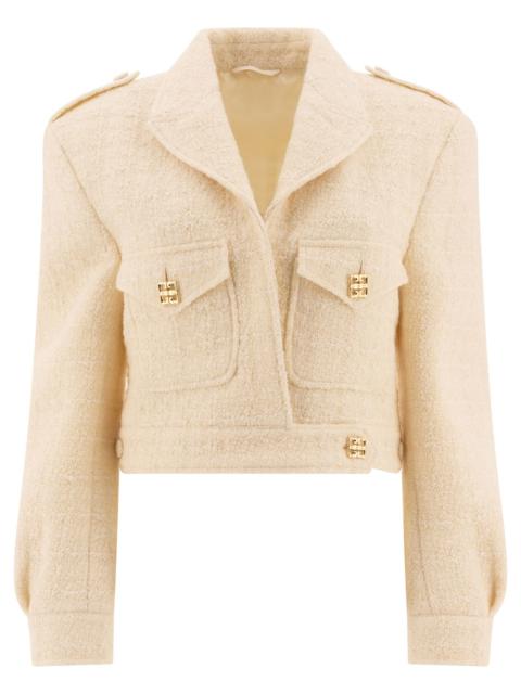 Givenchy Short Tweed Jacket With 4g Detail
