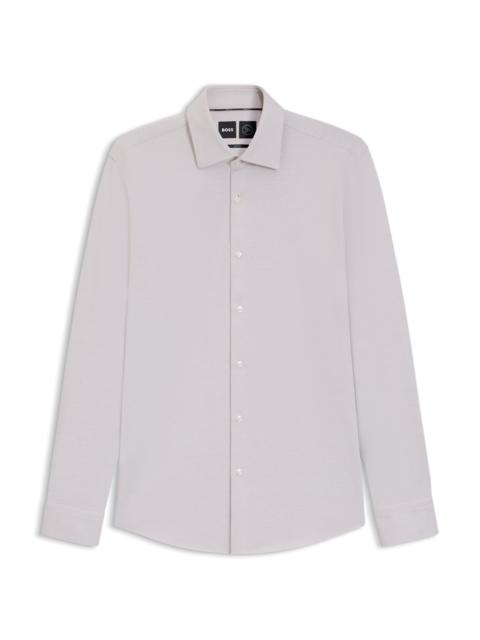 BOSS MICRO-PATTERNED SLIM-FIT SHIRT IN A COTTON BLEND