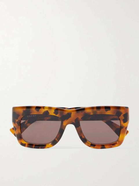 Oversized D-Frame Tortoiseshell Acetate Sunglasses