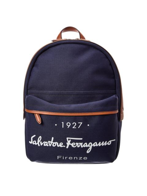 FERRAGAMO Ferragamo Canvas & Leather Backpack