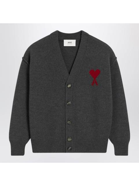 AMI Paris Ami Paris Grey Ami De Coeur Wool Cardigan Men