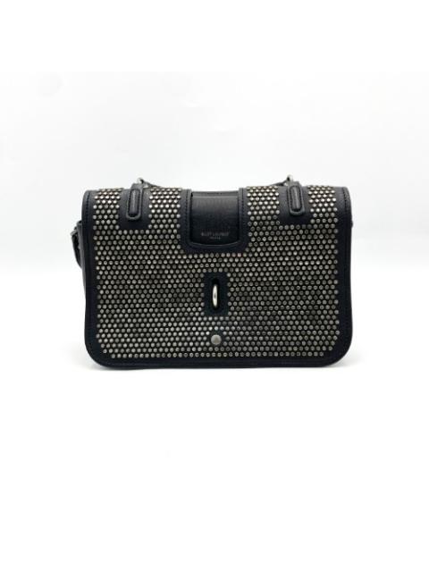 Other Designers Saint - Saint Laurent Black Leather Studded Two-Way Bag