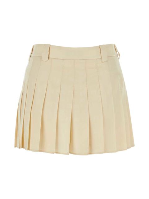 Miu Miu Sand Silk Mini Skirt