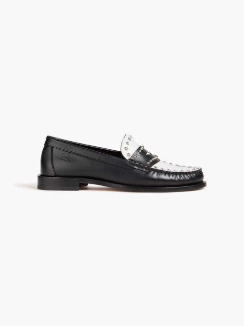 Sandro Embellished two-tone leather loafers