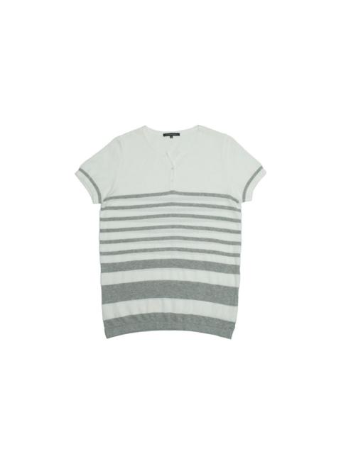Mackintosh *NoTariff Mackintosh Stripe Button SS T-Shirt
