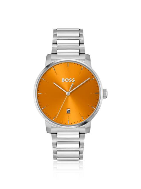 BOSS H-LINK-BRACELET WATCH WITH BRUSHED ORANGE DIAL