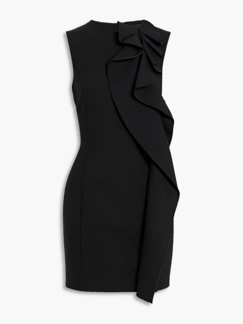 Oscar de la Renta Ruffled wool-blend crepe mini dress