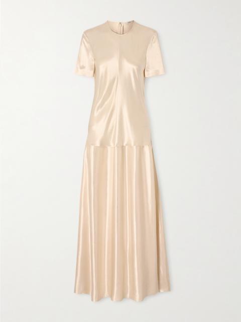 FFORME Clodia Pleated Textured-satin Maxi Dress