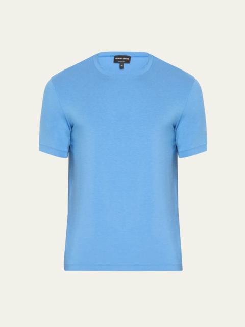 GIORGIO ARMANI Men's Textured Stretch T-Shirt