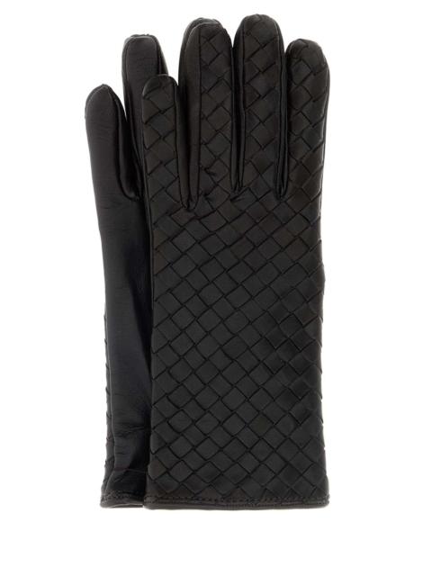 Bottega Veneta Bottega Veneta Women Dark Brown Leather Gloves