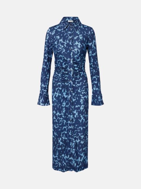 Altuzarra Claudia printed ruched jersey shirt dress