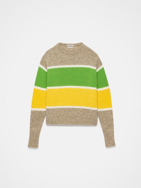 JW Anderson CONTRAST STRIPED CREW NECK JUMPER IN BEIGE MELANGE