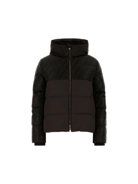 FENDI FENDI Dark Brown Cotton Blend Down Jacket New & Authentic (W