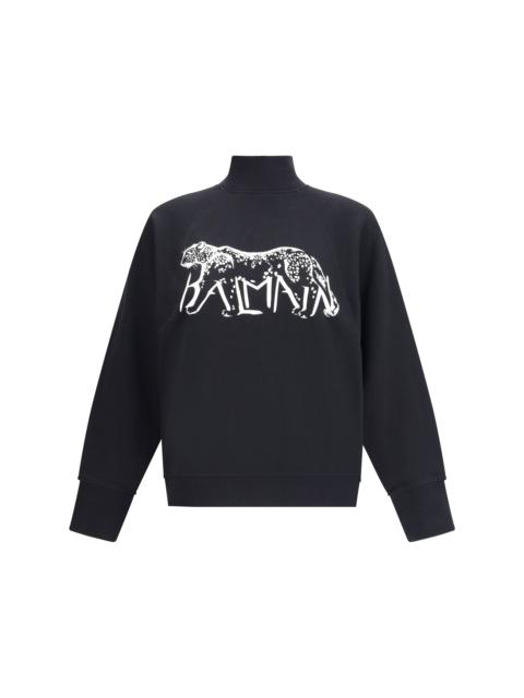 Balmain Balmain Women Leopard Print High-Neck Sweatshirt