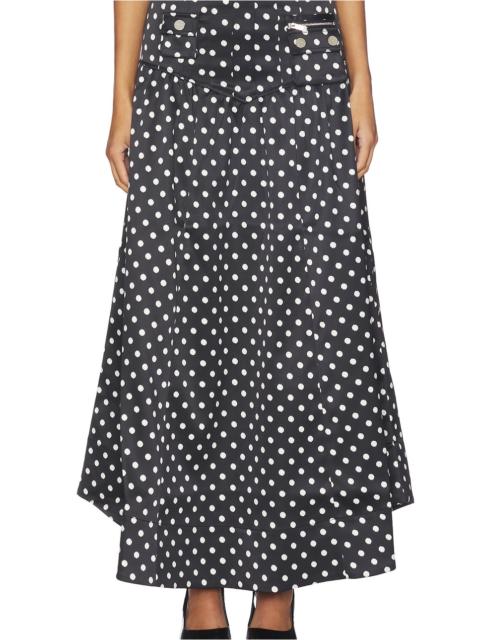 GANNI Printed Double Satin Corset Skirt