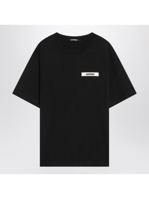 JACQUEMUS Black cotton crew neck T-shirt