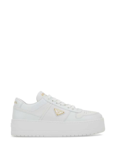 Prada Prada Women White Leather Downtown Sneakers