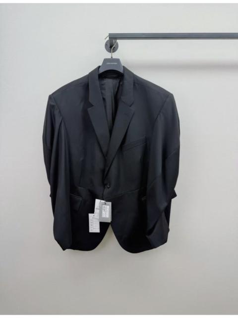 BALENCIAGA Balenciaga Black Wool Twisted Sleeves Single Breasted Blazer