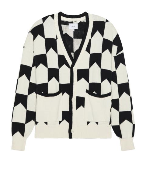 Rhude Chevron Checkered Knit Cardigan