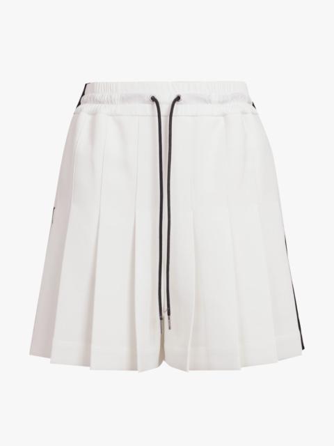 sacai DRAWSTRING SIDE PANEL PLEATED SHORT | WHITE/BLACK