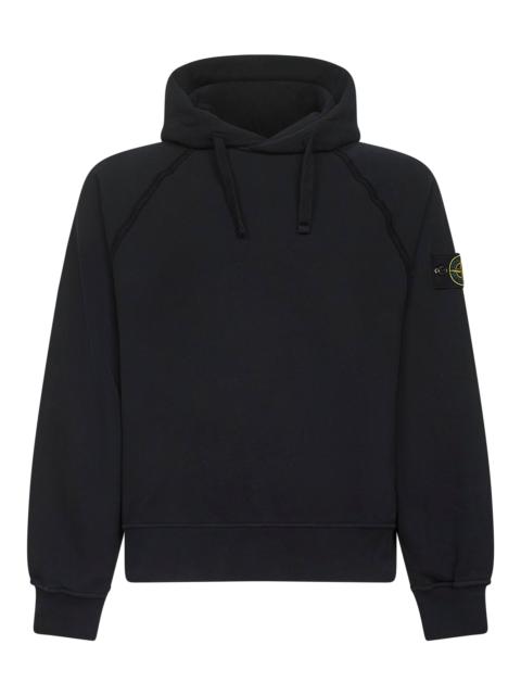 Stone Island Stone Island Men Black Brushed Organic Cotton Hoodie