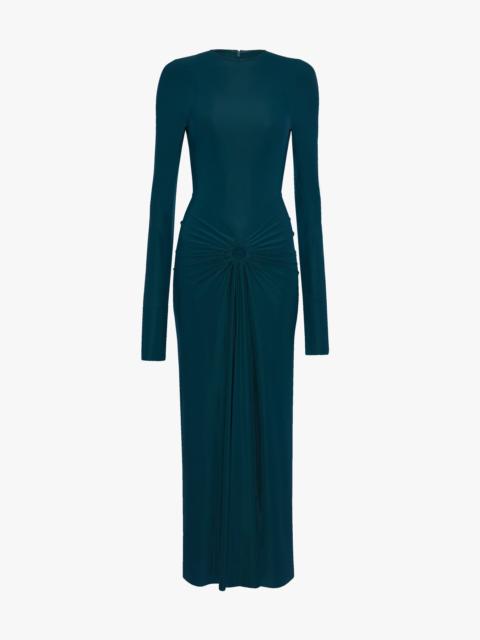 Victoria Beckham Frances Midi Dress In Dark Teal