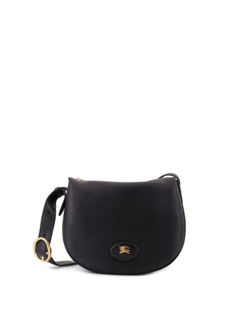 Burberry Burberry Hammered Leather Crossbody Bag With Logo Patch