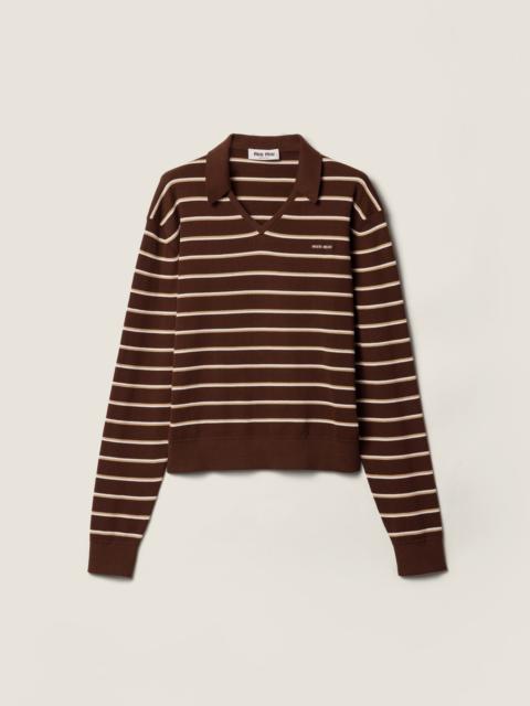 Miu Miu Cotton knit polo shirt