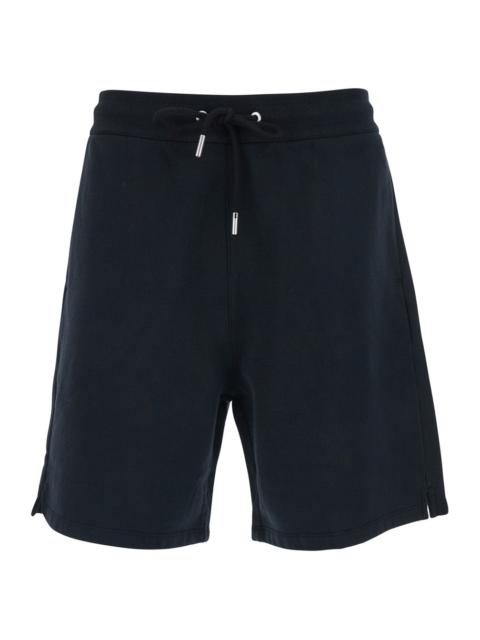 AMI Paris Ami Paris Men Black Bermuda Pants With Drawstring Elastic Waist And Adc Embroidery On The Rear In Co