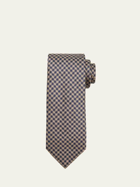 Brioni Men's Bicolor Silk Houndstooth Tie
