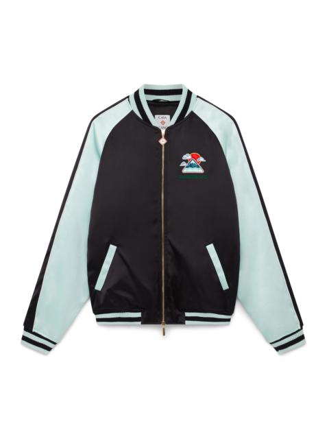CASABLANCA Embroidered Satin Bomber Jacket