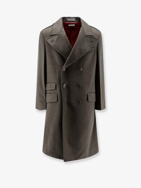 Brunello Cucinelli Brunello Cucinelli Double-Breasted Virgin Wool Coat Grey
