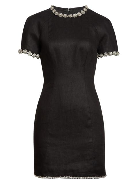 Zimmermann Zimmermann Rebellion Jewel Embellished Linen Minidress in Black at Nordstrom